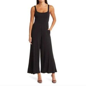 Steve Madden Amy Rayon Spandex Knit Jersey Wide Leg Jumpsuit Small NWT $99